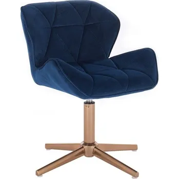 LuxuryForm DESIGN Kosmetická židle MILANO VELUR na zlatém kříži - modrá