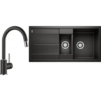 Granitový dřez Set RS Blanco Metra 6 S + Blanco Mida-S (antracit + antracit)