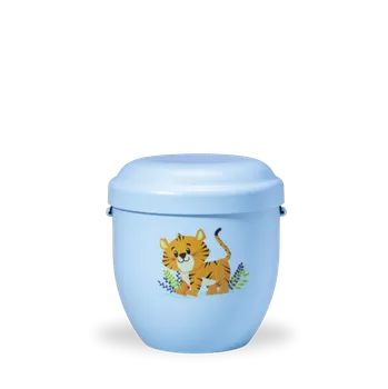 Smuteční dekorace Dětská urna Palet - Modrá/Tygr