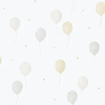 Tapeta ICH Wallcoverings Dětská vliesová tapeta na zeď, šedo-béžová, balonky, 287-3, Enzo, ICH Wallcoverings, velikost 10,05 x 0,53 m
