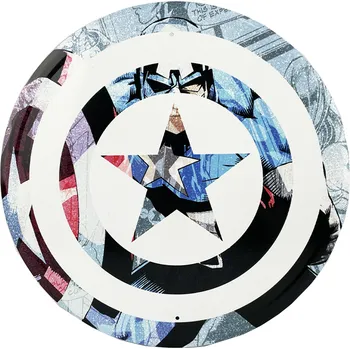 Plechová cedule D.E. metal signs Plechová cedule Captain America kruh 30 cm x 30 cm