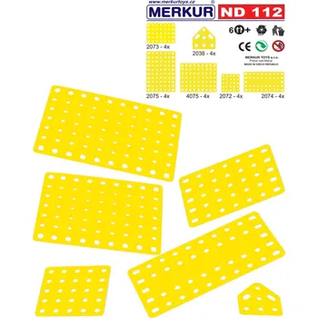 Stavebnice Merkur MERKUR ND112 Desky velké plastové set 24ks KOVOVÁ STAVEBNICE | AS130