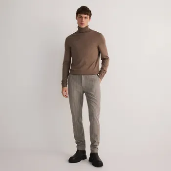 Pánské kalhoty Reserved - Kostkované kalhoty chino - béžová - 640DR-08P - 640DR-08P-30