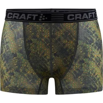 Pánské termo spodní prádlo CRAFT Greatness 3 Boxer, zelená s potiskem, pánské funkční boxerky Velikost: S