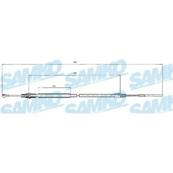 Lanko parkovací brzdy Tažné lanko, parkovací brzda SAMKO C0214B
