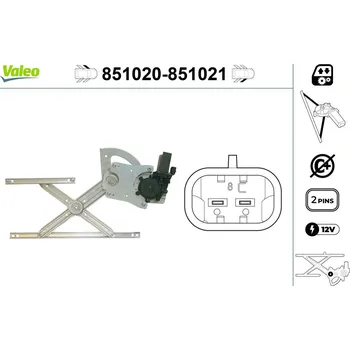 Stahovačka okna Zvedací zařízení oken VALEO 851020