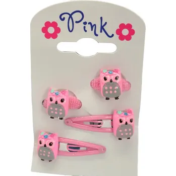 PINK - Velká sada sponky a gumičky do vlasů SOVA