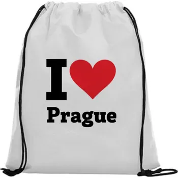 Sportovní vak Vak na záda - I love Prague Růžová