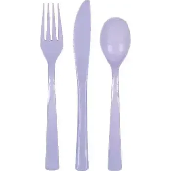 Příbor Plastové příbory levandulové 18ks