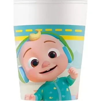Jednorázové nádobí Papírové kelímky Cocomelon 200ml - 8ks