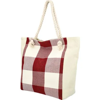 Kabelka Velká moderní plážová taška bordově červená 417