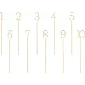 Svatební dekorace Dekorační dřevěné číslice na stůl 10 ks - malé