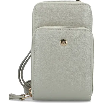 Malá dámská kožená crossbody kabelka stříbrná - Hexagona Vuera stříbrná