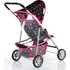 Kočárek pro panenku Kinderplay KP0280R černý/růžový