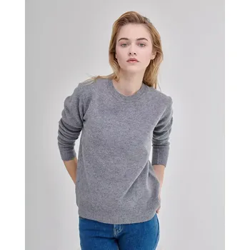 Dámský svetr Dámský vlněný svetr Lambswool Šedá S