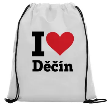 Sportovní vak Vak na záda - I love Děčín Růžová