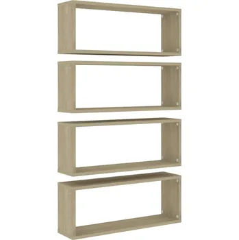 police Nástěnné obdélníkové police 60 x 15 x 23 cm 4 ks