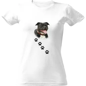 Dámské tričko Tričko s potiskem Stafordšírský bulterier dámské