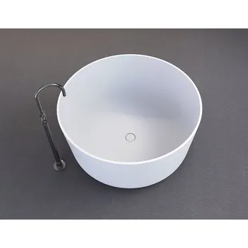 Vana Estatis volně stojící vana litý mramor průměr 110x51cm, bílá mat 93868