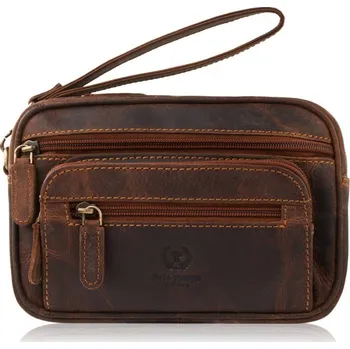 Kabelka Paolo Peruzzi Pánská kožená etue vintage Paolo Peruzzi hnědá
