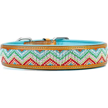 Obojek pro psa Kay-line kožený obojek Zictac Türkis vel. 65 (50-57 cm) + Doprava zdarma