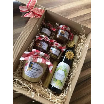 Dárkový potravinový koš Včelařství Thomayer Dárková krabička s medy