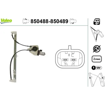 Stahovačka okna Zvedací zařízení oken VALEO 850488