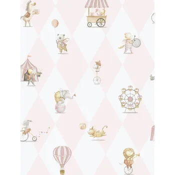 Tapeta ICH Wallcoverings Dětská vliesová tapeta na zeď, růžová, zvířátka, 282-1, Enzo, ICH Wallcoverings, velikost 10,05 x 0,53 m