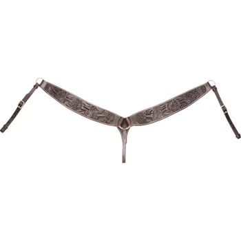 Poprsník Westernový kožený poprsník POOL'S Flowers, černý