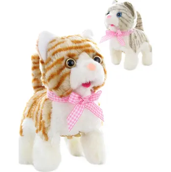 plyšák PLYŠ Kočka chodící interaktivní na baterie Zvuk 2 barvy *PLYŠOVÉ HRAČKY* | 379929