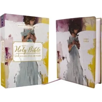 Cizojazyčná kniha NRSVue, Holy Bible, Anne Neilson Angel Art Series, Leathersoft, Multi-Purple, Comfort Print
