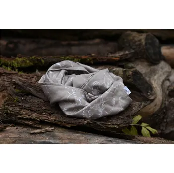 Šála Nelly bavlněná šála bílý květ na cappuccinu 45x75cm