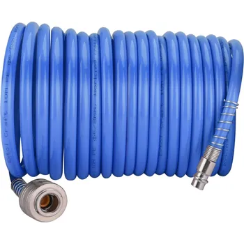 Příslušenství ke kompresoru hadice vzduchová spirálová s rychlospojkami, 1/4', vnitřní ?6mm, L 5m