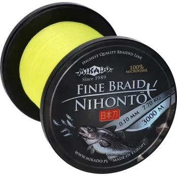 Mikado Pletená Šňůra Nihonto Fine Braid 3000m Fluo žlutá 0,30mm