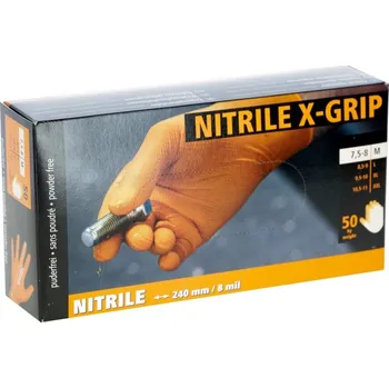 Kerbl Nitrilové rukavice, X-Grip, oranžové, délka 24 cm, velikost XXL