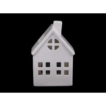 Svícen Porcelánový svícen domeček - bílá - VÝPRODEJ