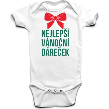 Kojenecký body Nejlepší vánoční dáreček - dětské body s potiskem 18 měsíců Bílá Krátký rukáv Zelená - 404