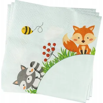 Papírový ubrousek PAPÍROVÉ UBROUSKY LESNÍ ZVÍŘÁTKA dekorace 20ks
