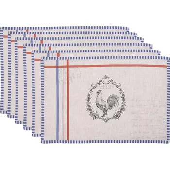 prostírání Clayre & Eef - Textilní prostírání DIVINE FRENCH ROOSTER - sada 6 kusů DFR40