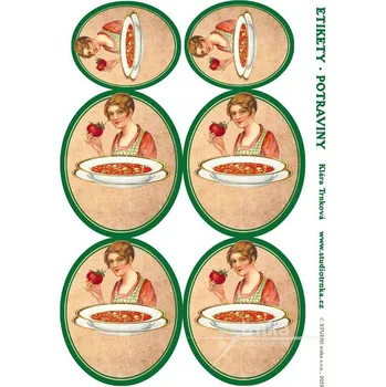 Speciální papír Samolepicí etikety bez nápisů, rajčátko, 1 arch