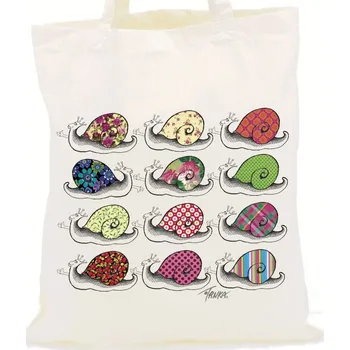 Plátěná nákupní taška, Šneci ve světlém, DOPRODEJ