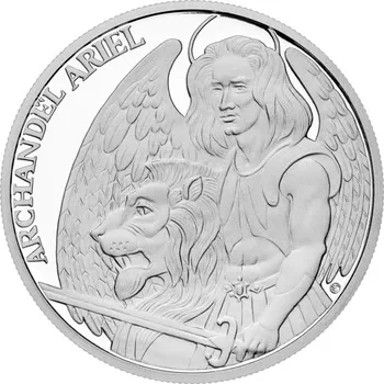 Sběratelství Stříbrná dvouuncová mince Archanděl Ariel proof