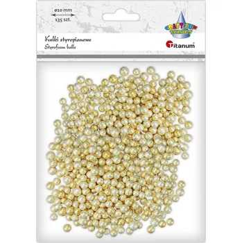Vánoční dekorace Titanum Koule, polystyrenová, ZLATÁ, 0,5-0,7cm, 135 ks / bal.