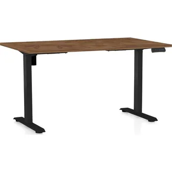 Psací stůl Výškově nastavitelný stůl OfficeTech B, 120 x 80 cm, černá podnož, dub silverjack