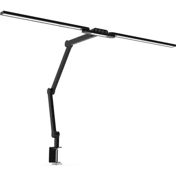 Lampička FK technics LED stolní pracovní lampa 24W, 1400Lm, 3000-6500 K, Ra >92, stmívatelná, černá, šroub