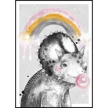 Plakát Jen tak z lásky Plakát Malý Triceratops Rozměr plakátu: A4 (21 x 29,7 cm), Varianta Triceratopse: Triceratops s bublinou