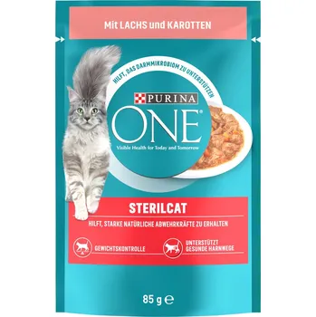 Výhodné balení: 52x85g PURINA ONE SterilCat - s lososem a mrkví