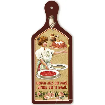 Kuchyňské prkénko Doma jez, co máš, dřevěné dekorační prkénko