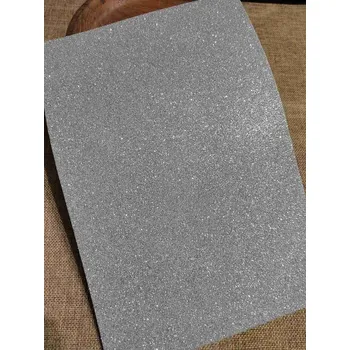 Samolepící pěnová guma Moosgummi s glitry 20x30 cm barva stříbrná