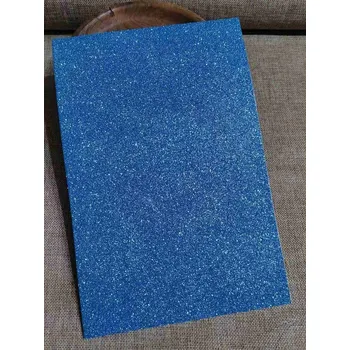 Samolepící pěnová guma Moosgummi s glitry 20x30 cm barva tyrkys